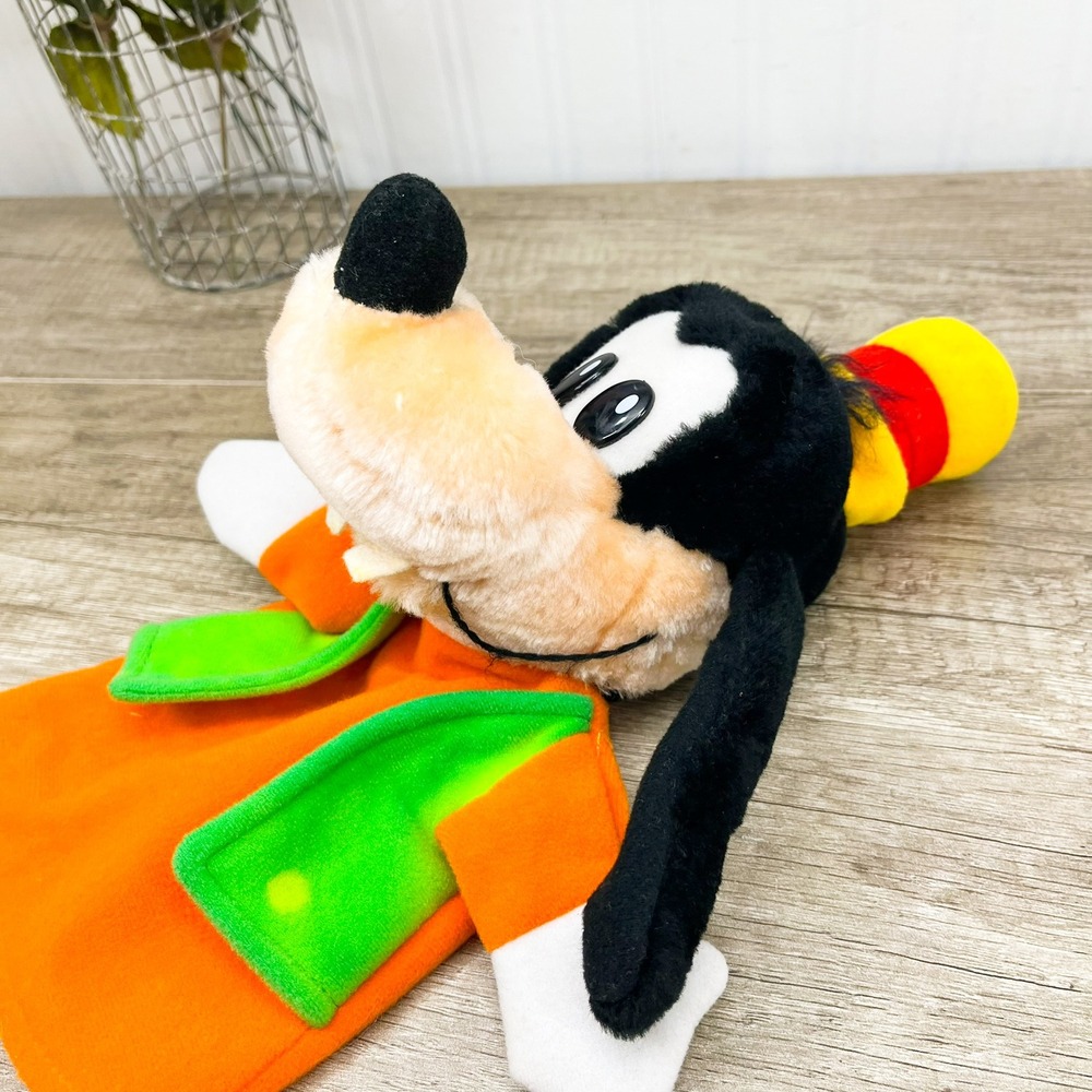 Disney Parks Goofy Plush Hand Puppet Disneyland Walt Disney World Orange Green - Picture 3 of 8